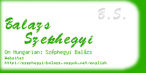 balazs szephegyi business card