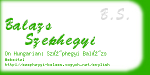 balazs szephegyi business card